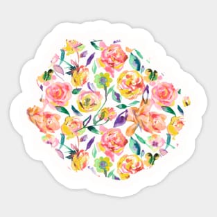 Watercolor roses colors-Yellow Sticker